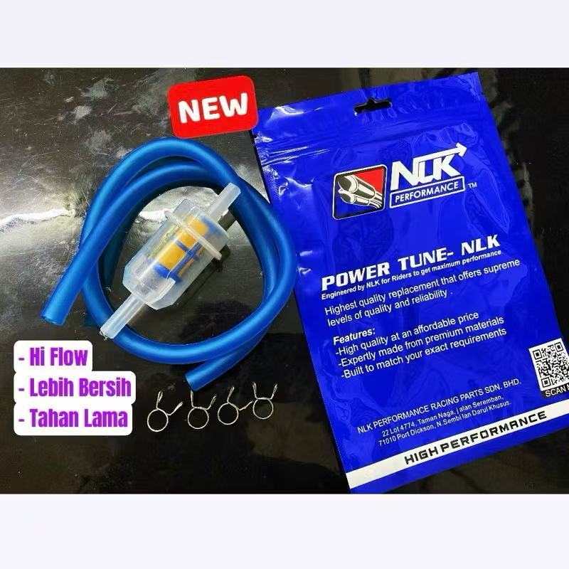NLK PERFORMANCE RACING FUEL FILTER คาร์บูเรเตอร์ขนาดใหญ่พร้อมท่อ UNIVERSAL