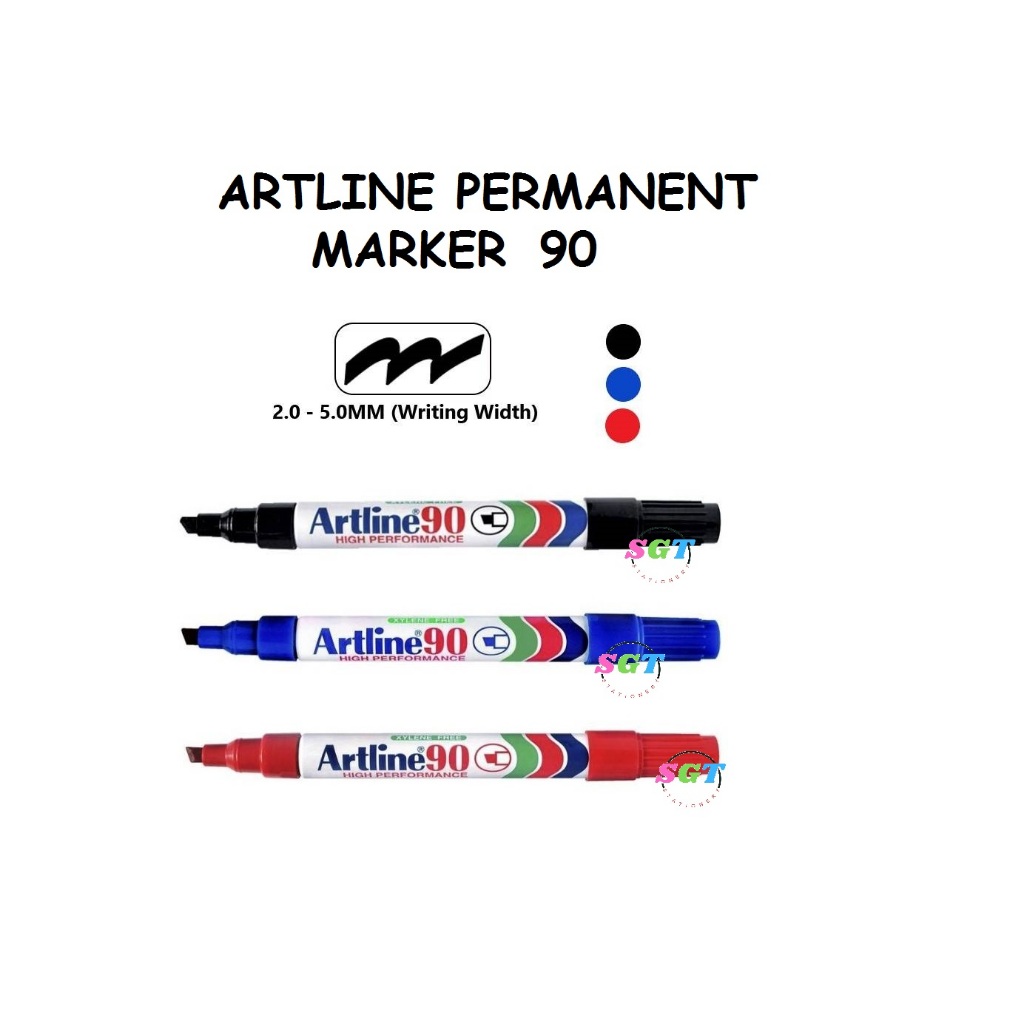 Artline 90 ปากกามาร์กเกอร์ถาวร 12 ชิ้น/กล่อง (EK-90)