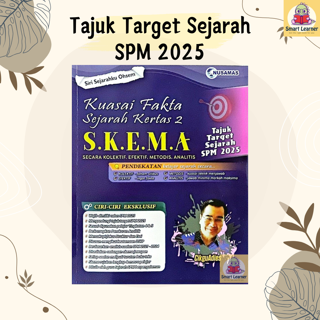 [SMART] SPM History Target Title 2025 Edition SPEMA History LEVEL 4 & 5 / History of Paper 2/ Cikgu Adies