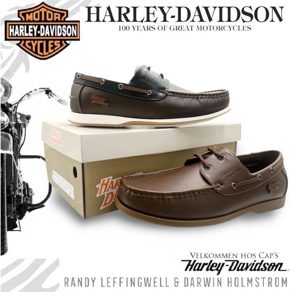Harley Davidson Mens Classic Casual Smart Wear Elegance รองเท้าโลฟเฟอร์อย่างเป็นทางการ Kasut Kulit S