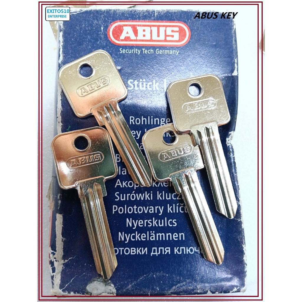 Abus (10037) กุญแจ 6pins Blank (83,83CS,83AL,83WP, 83WPIB,90RK/50,93RK/100,PB) กุญแจ ABUS