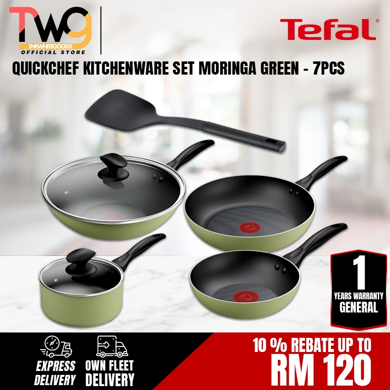 TEFAL ชุดเครื่องครัว MORANGE GREEN 7 ชิ้น B957S7