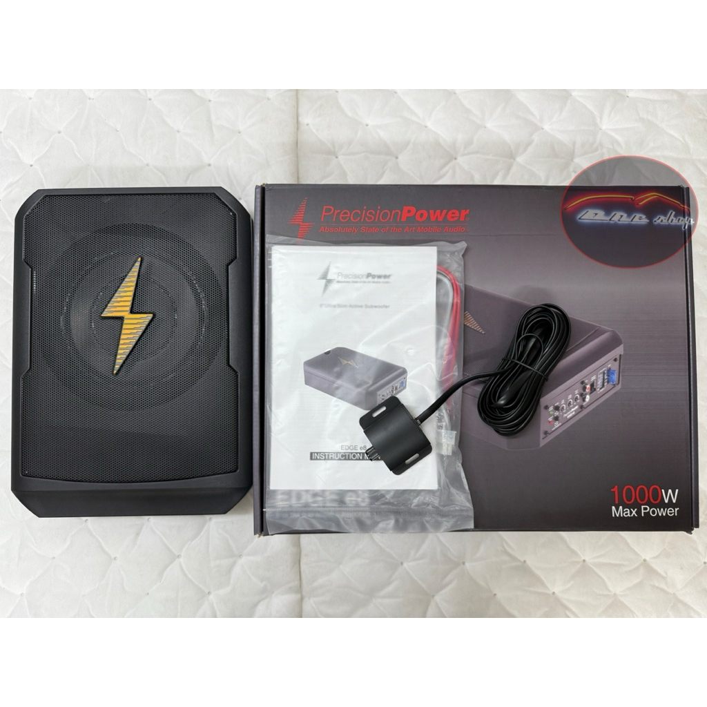 PRECISION POWER EDGE E8 8 Inch Ultra Slim Active Subwoofer 1000W Max Power / 150W RMS Power / Unders