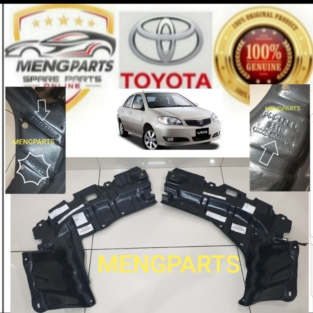 TOYOTA VIOS NCP42 2003Y-2006Y ฝาครอบเครื่องยนต์ 5144-0D040 51442-0D070