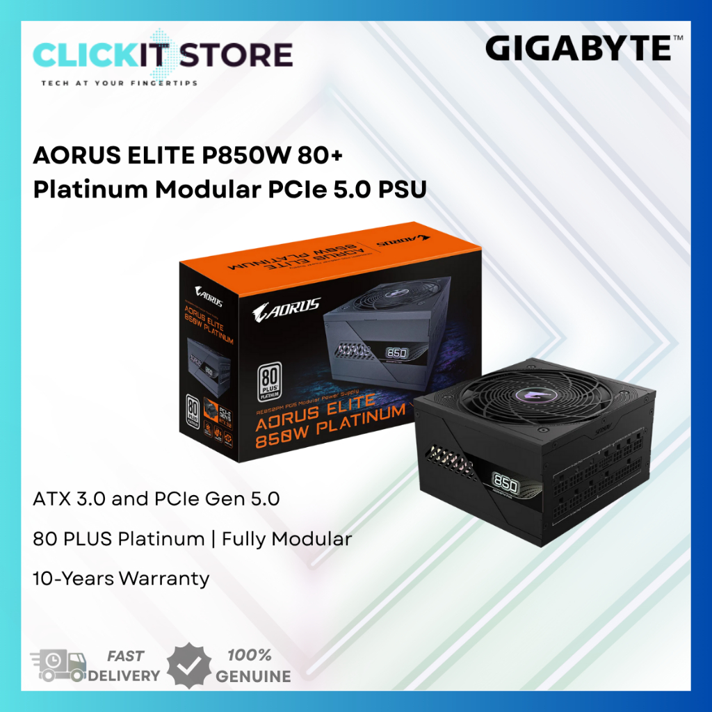 GIGABYTE AORUS ELITE P850W 80+ Platinum Modular PCIe 5.0 (ev. 1.0) PSU GP-AE850PM PG5