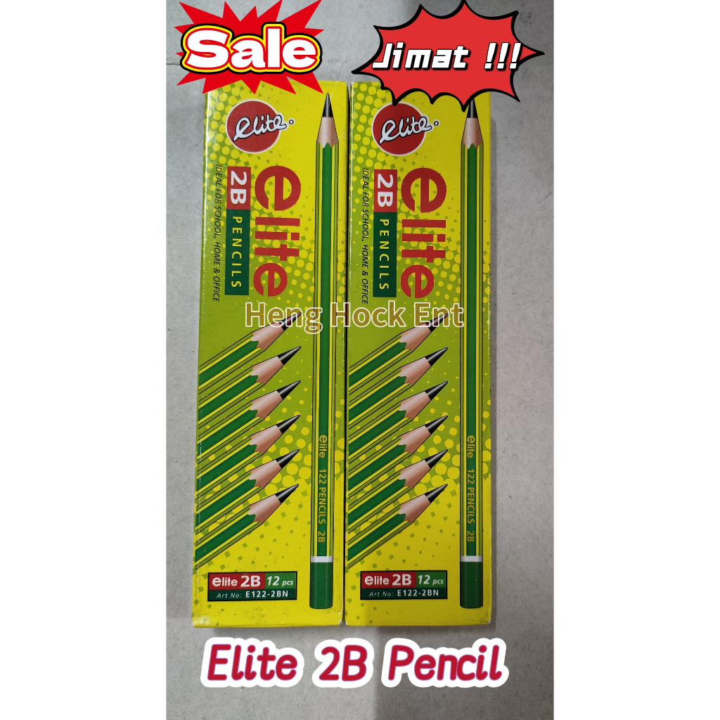 Elite 2B Pencils 12 ชิ้น Smooth Writing School & Office Use Art Drawing Pencil