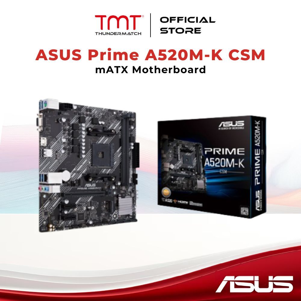 TMT เมนบอร์ด ASUS Prime A520M-K CSM AM4 mATX