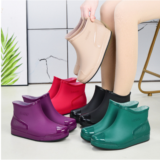 Kasut Hujan Waterproof Lelaki & Wanita - Tahan Lasak, Anti Slip, Selesa. Boot Hujan Tahan Lama แฟชั่