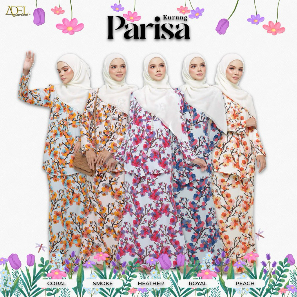 KURUNG PARISA พรีเมี่ยมซอฟท์เกาหลีเครป Baju Cantik 2024