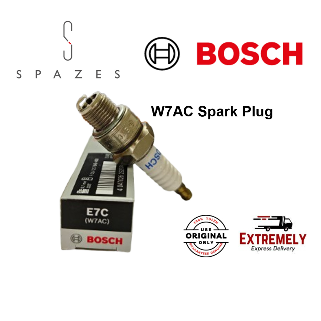 หัวเทียน Bosch W7AC (E7C) เครื่องยนต์ Robin EY20 Yamaha Outboard (Equi NGK B6HS)