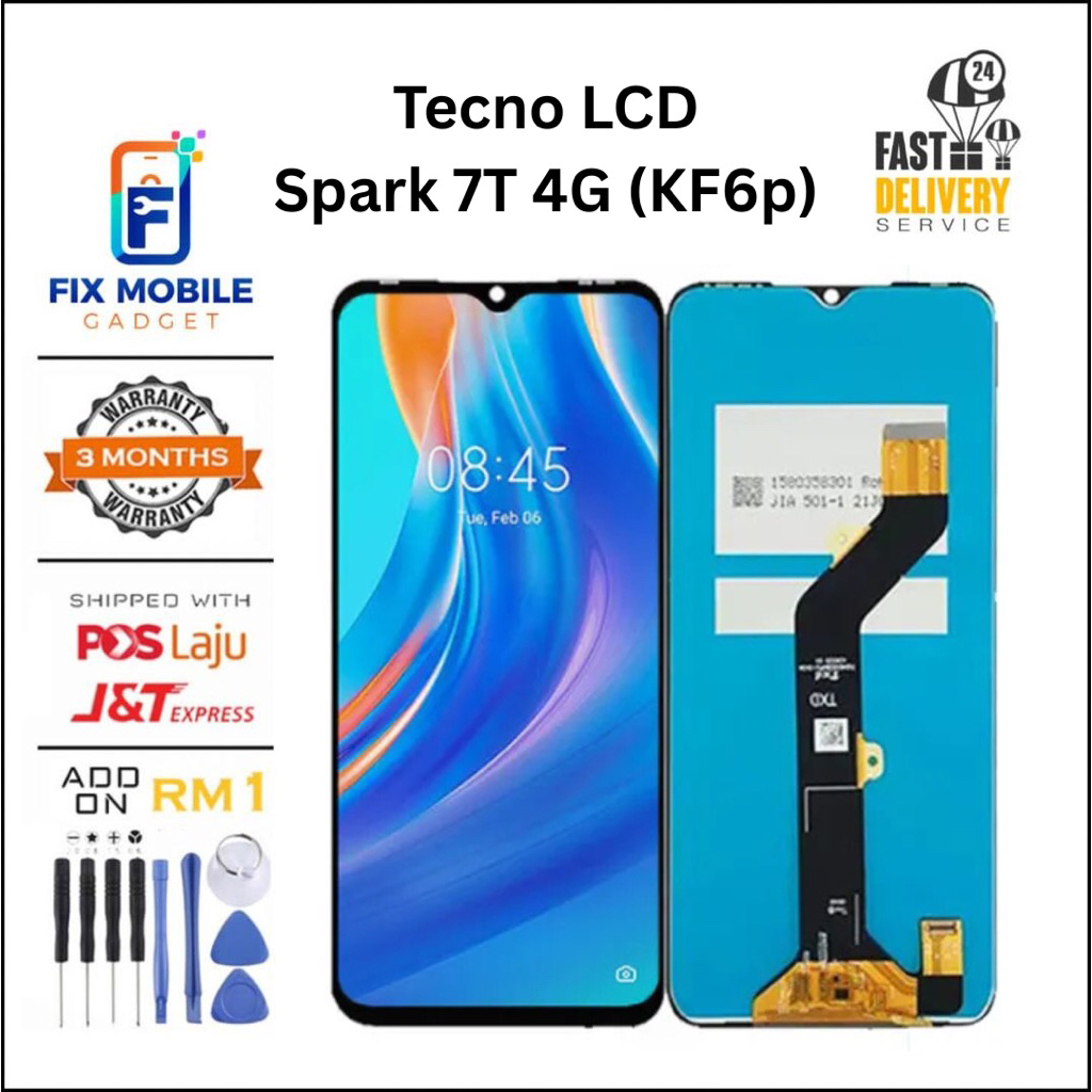 LCD สําหรับ TECNO Spark 7T 4G kf6p หน้าจอสัมผัส LCD คุณภาพสูง [ Fix อุปกรณ์มือถือ ]