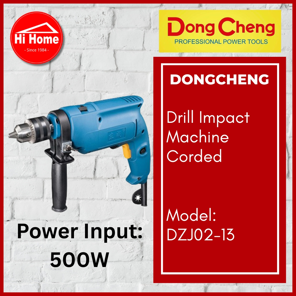 DongCheng 500W 13 มม.ไฟฟ้า IMPACT DRILL ไม้โลหะ STONE CONCRETE เจาะ Mesin Gerudi (1/2") (DZJ02-13)