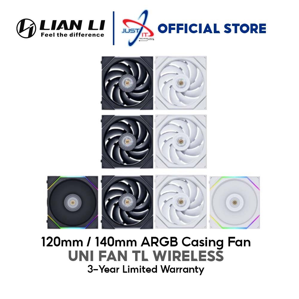 LIAN LI UNI FAN TL120 / TL140 WIRELESS 120mm / 140mm ARGB CASING / CASE FAN - SINGLE / 3-IN-1 PACK (