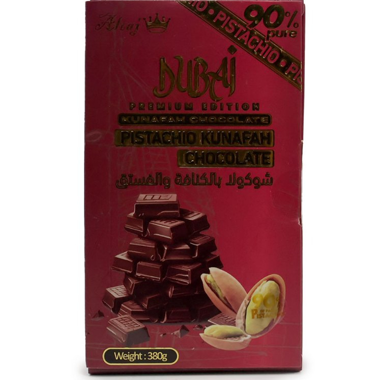 PISTACHIO KUNAFAH CHOCOLATE DUBAI 380G , BY ALTAJ