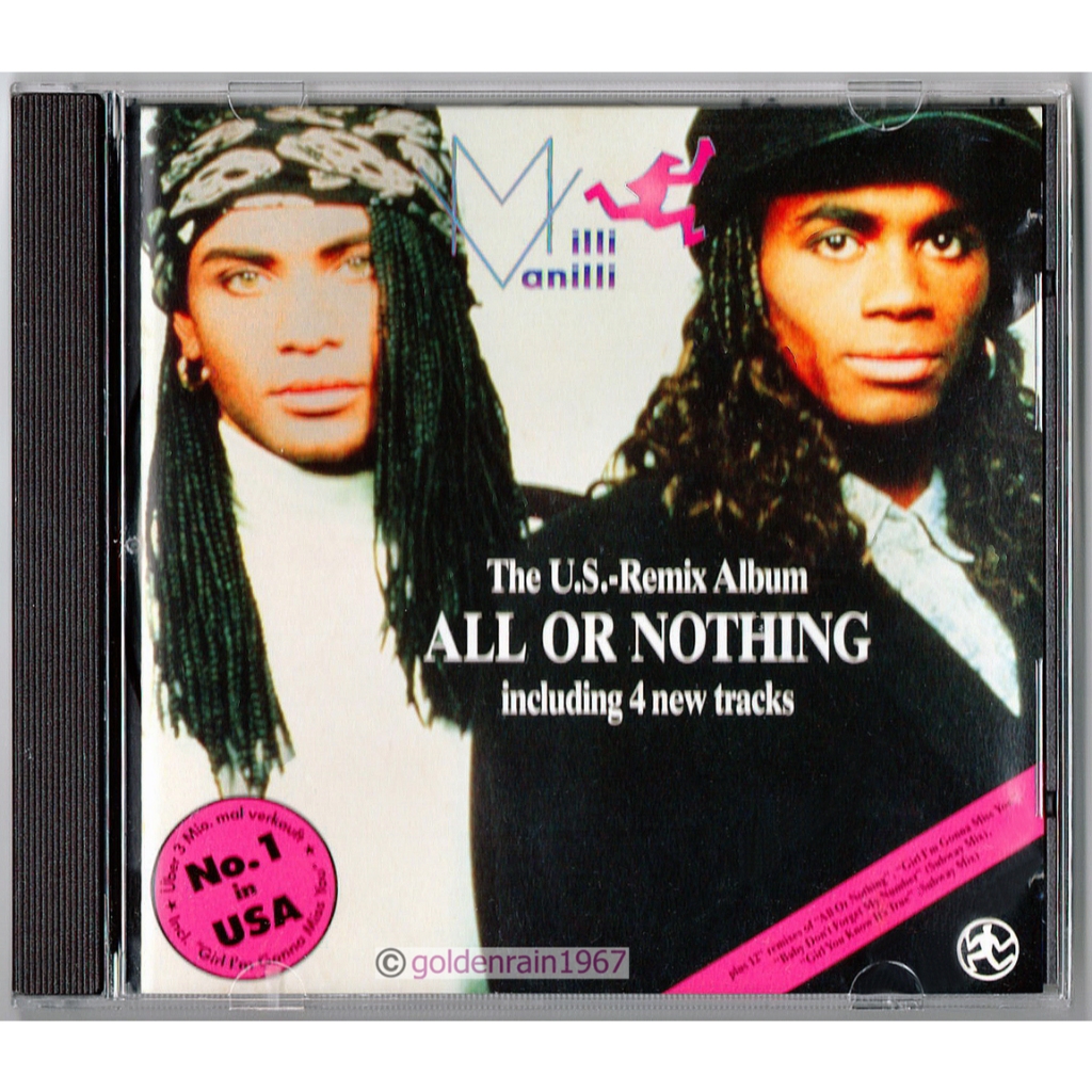 MILLI VANILLI - All or Nothing (อัลบั้ม US Remix) 1989 BMG MUSIC AAD CD (IMPORTED) - Near Mint