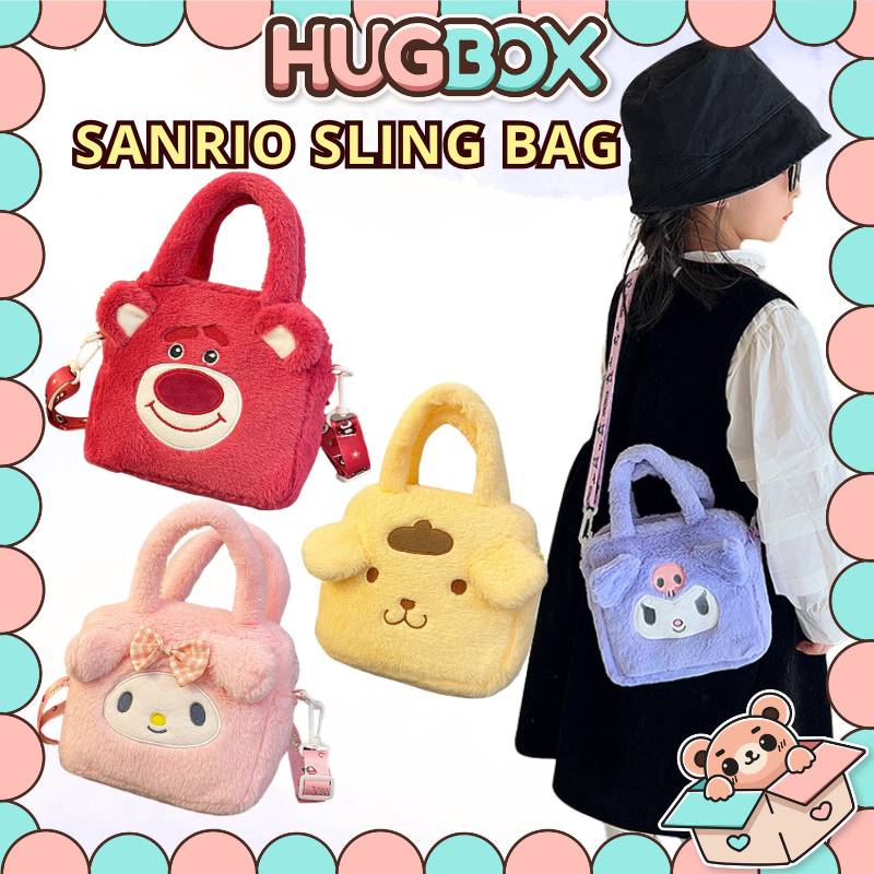 HugBox Sling Bag Kuromi Kids Bag Kuromi Budak Beg Sanrio Kuromi Sling Bag Melody Bag Kids Pompompuri