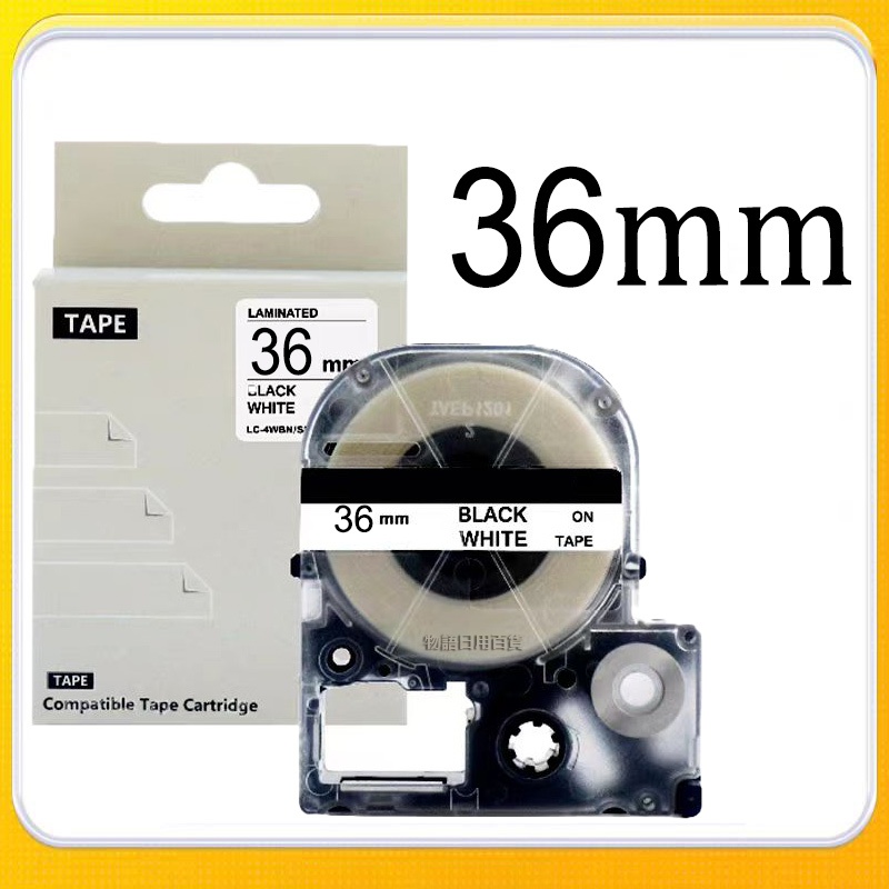 LK-7WBN LC-7WBN เทปฉลากเข้ากันได้ 36 มม.Epson KingJim สีดําบนสีขาว LW-300 LW-400 LW-500 LW-600 LW-K6
