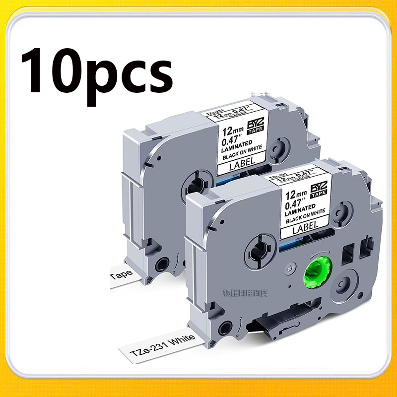10pcs เทปสําหรับ Brother P-touch เครื่องพิมพ์เทปสําหรับ PT-H110 PT-D210 PT-D450 PT-D600 PT-P750W PT-