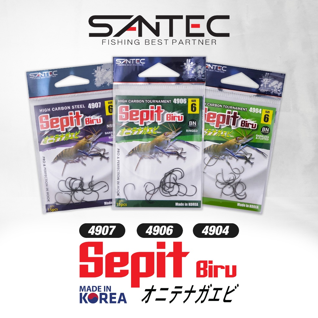 SANTEC - SEPIT BIRU HOOK GALAH HOOK 4904/4906/4907 PRAWN FISHING
