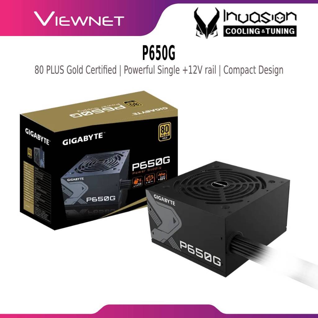 GIGABYTE P650G 80 PLUS GOLD 650W BEKALAN KUASA POWER SUPPLY PSU พร้อม MAIN JAPANESE CAPACITORS การออ