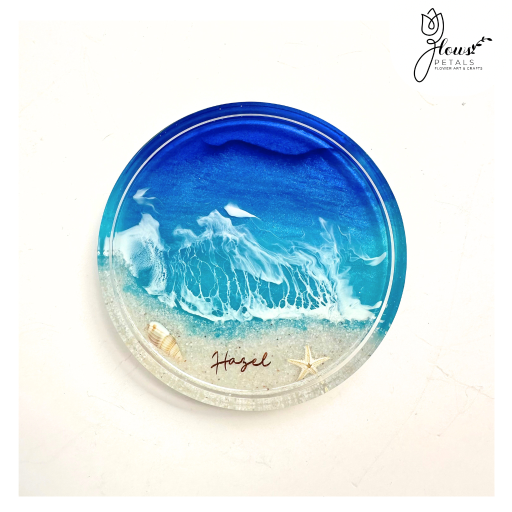 [Ocean Coaster] ที่รองแก้ว Ocean ที่รองแก้วเรซินงานฝีมือแบบกําหนดเองส่วนบุคคล Ocean beach