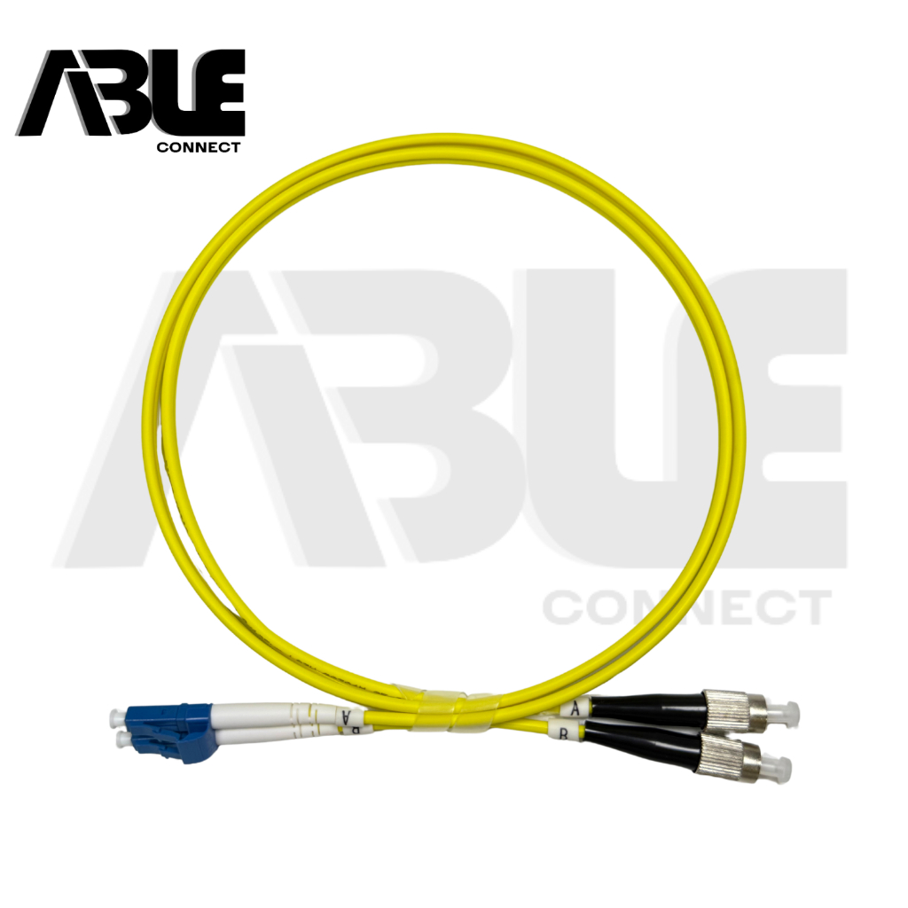 LC to FC เชื่อมต่อได้ OS2 LC-FC 3.0MM LSZH YELLOW 9/125 SM Singlemode DUPLEX FIBER FC ถึง LC CABLE