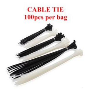 100 ชิ้นสายผูกลวดไนลอน Zip Tie Pengikat Kabel 2.5 มม.x100 มม./2.5 มม.x150 มม./2.5 มม.x200 มม.