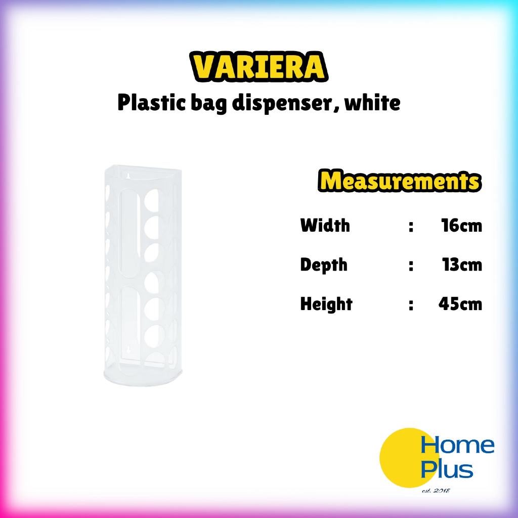 HomePlus ️ VARIERA เครื่องจ่ายถุงพลาสติก สีขาว