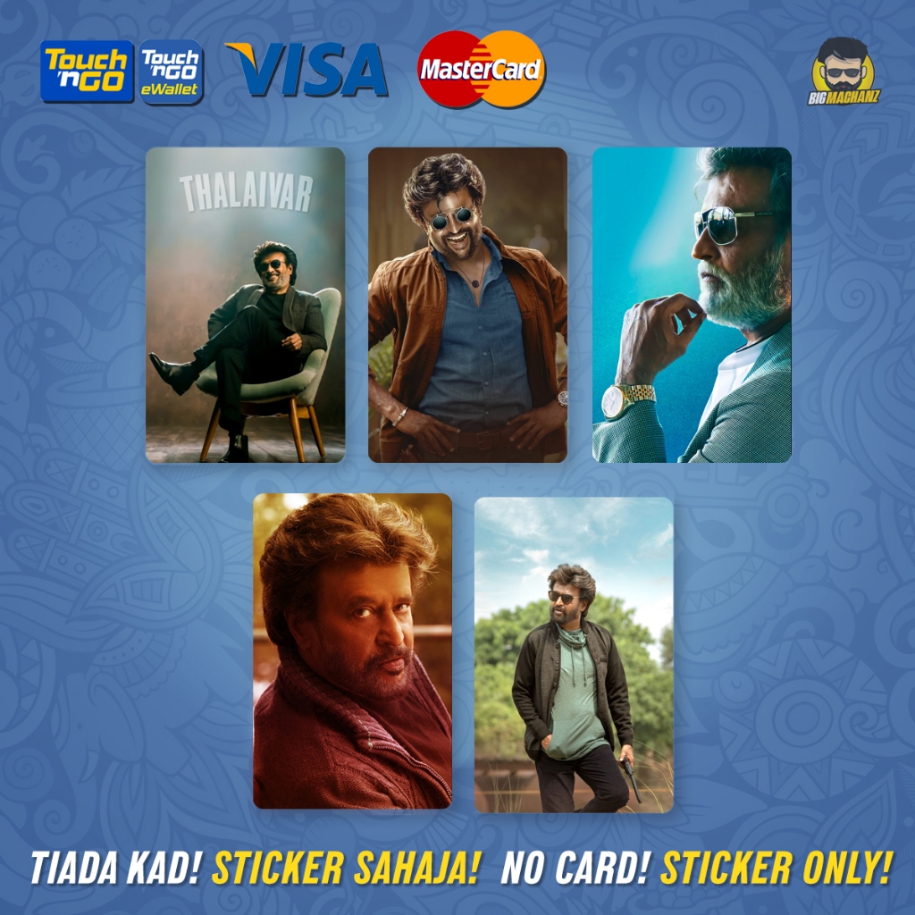 RAJINI KANTH - Touch n Go Card Sticker Cover Waterproof & Premium Quality Tamil TNG CARD Sticker