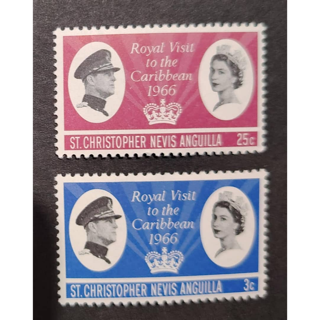 เซนต์. Christopher Nevis Anguilla, 圣 และ尼维斯, , 1966 Royal Visit to the Caribbean, MINT, COMPLETE SET