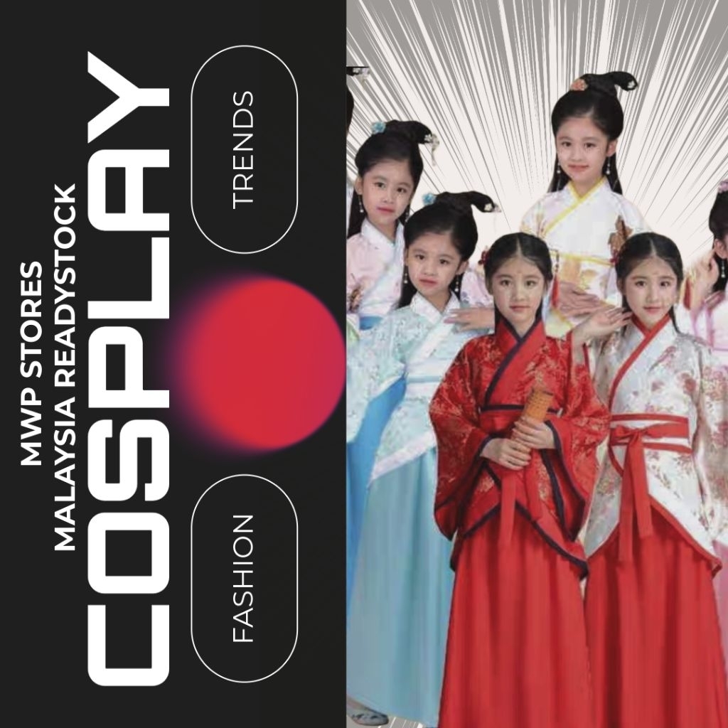 MWP เด็ก เด็กผู้หญิง Hanfu ชุดเจ้าหญิงแบบดั้งเดิม ชุดคอสเพลย์