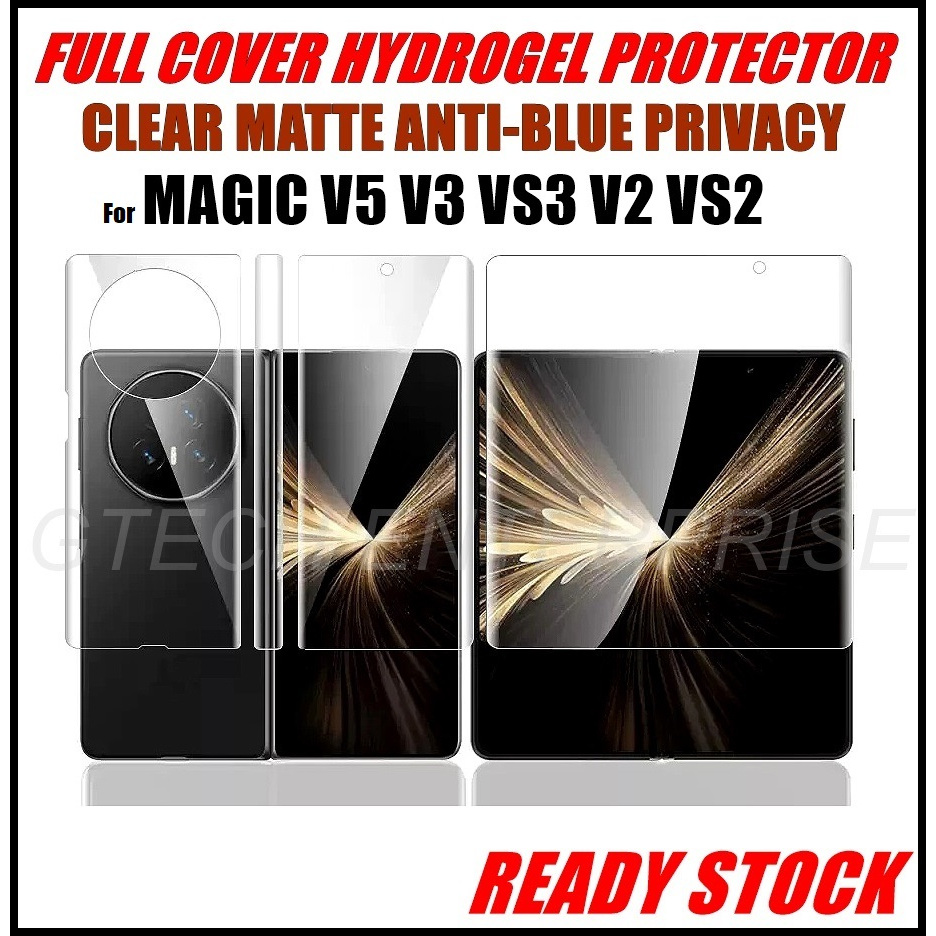 คลุมทั้งหมดสําหรับ Honor Magic V5 V3 VS3 V2 VS2 VS 2 3 5G ความเป็นส่วนตัว Hydrogel ป้องกันหน้าจอด้าน