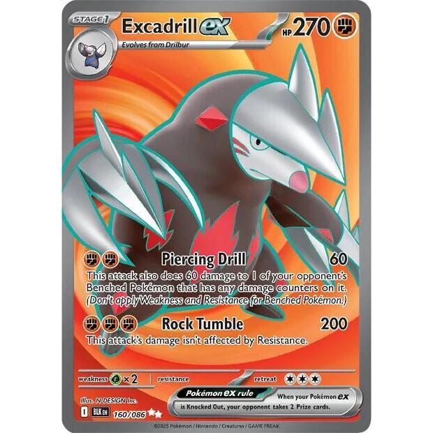 กล่องเทรนเนอร์ Pokemon elite ETB SR Excadrill ex - 160/086 - SV: Black Bolt White Flare English