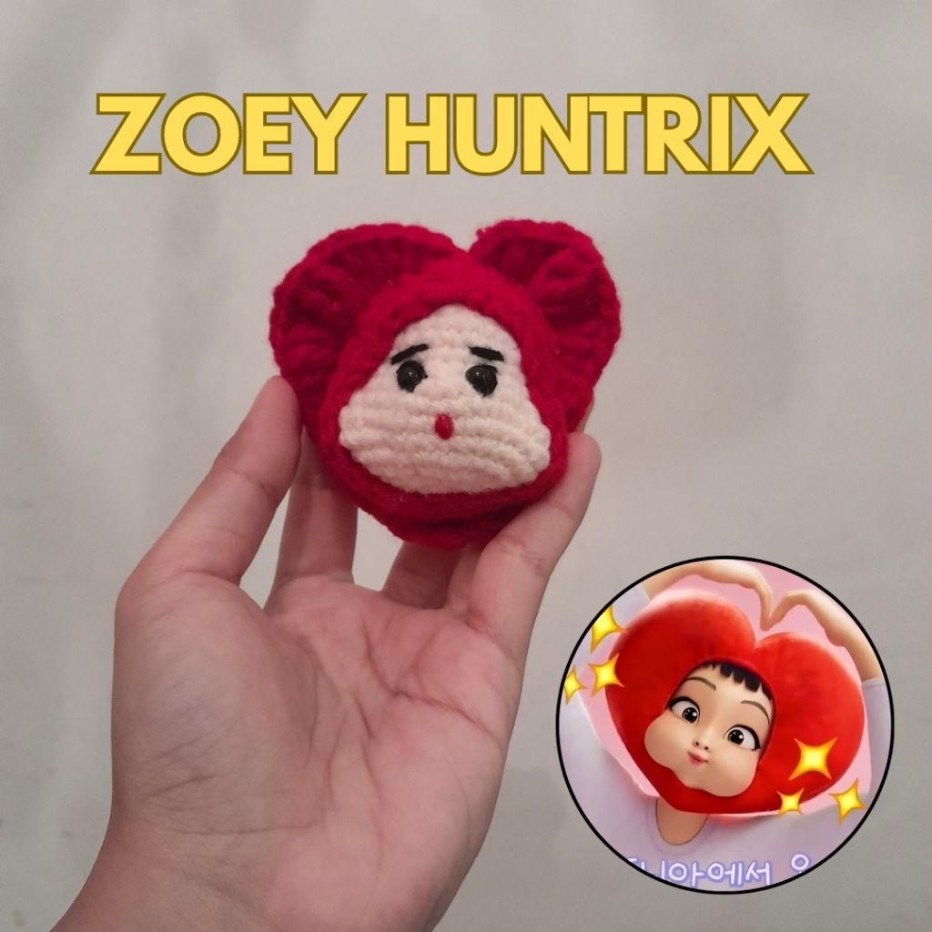 Zoey Huntrix Kpop Demon Hunters แรงบันดาลใจน่ารักโครเชต์พวงกุญแจทําด้วยมือ Squishy Plushies Viral เก