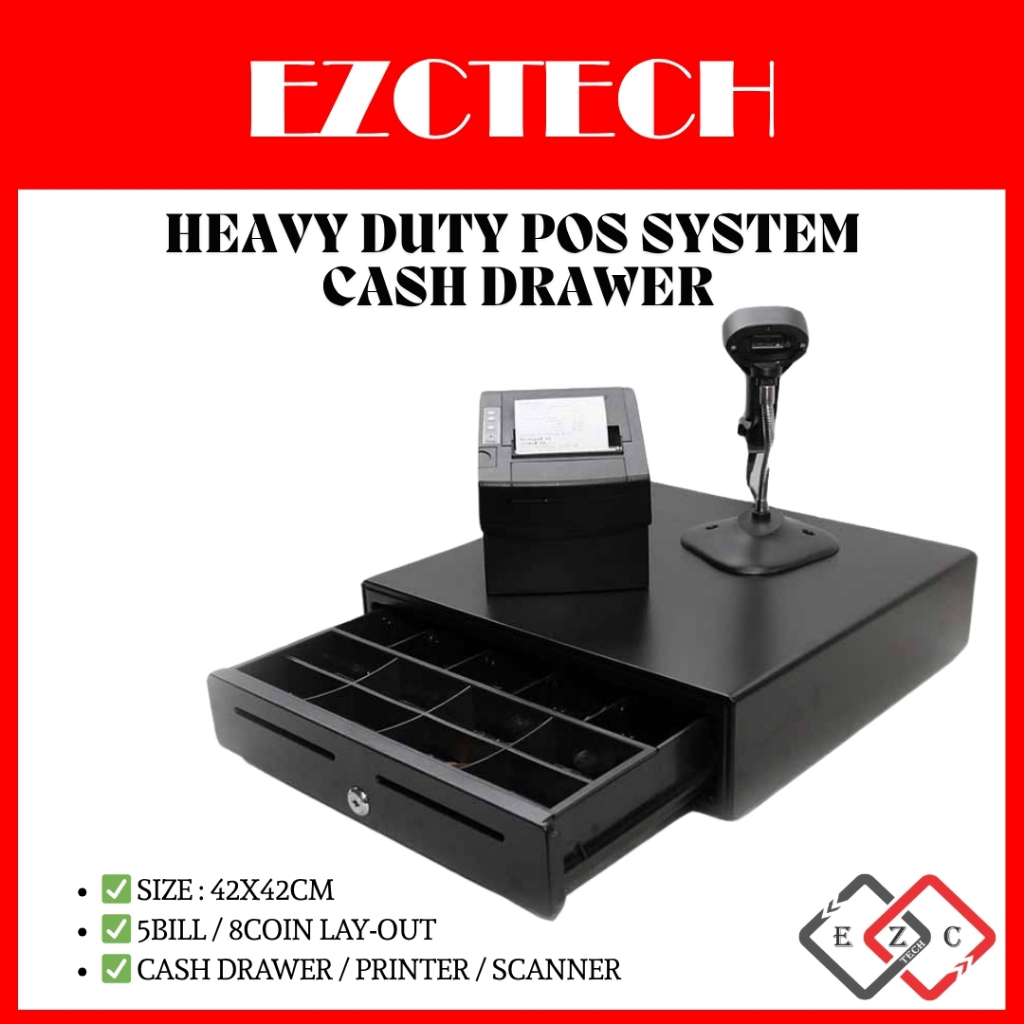 POS RETAIL / FNB Bundle Package ลิ้นชักเก็บเงิน+printer+scanner