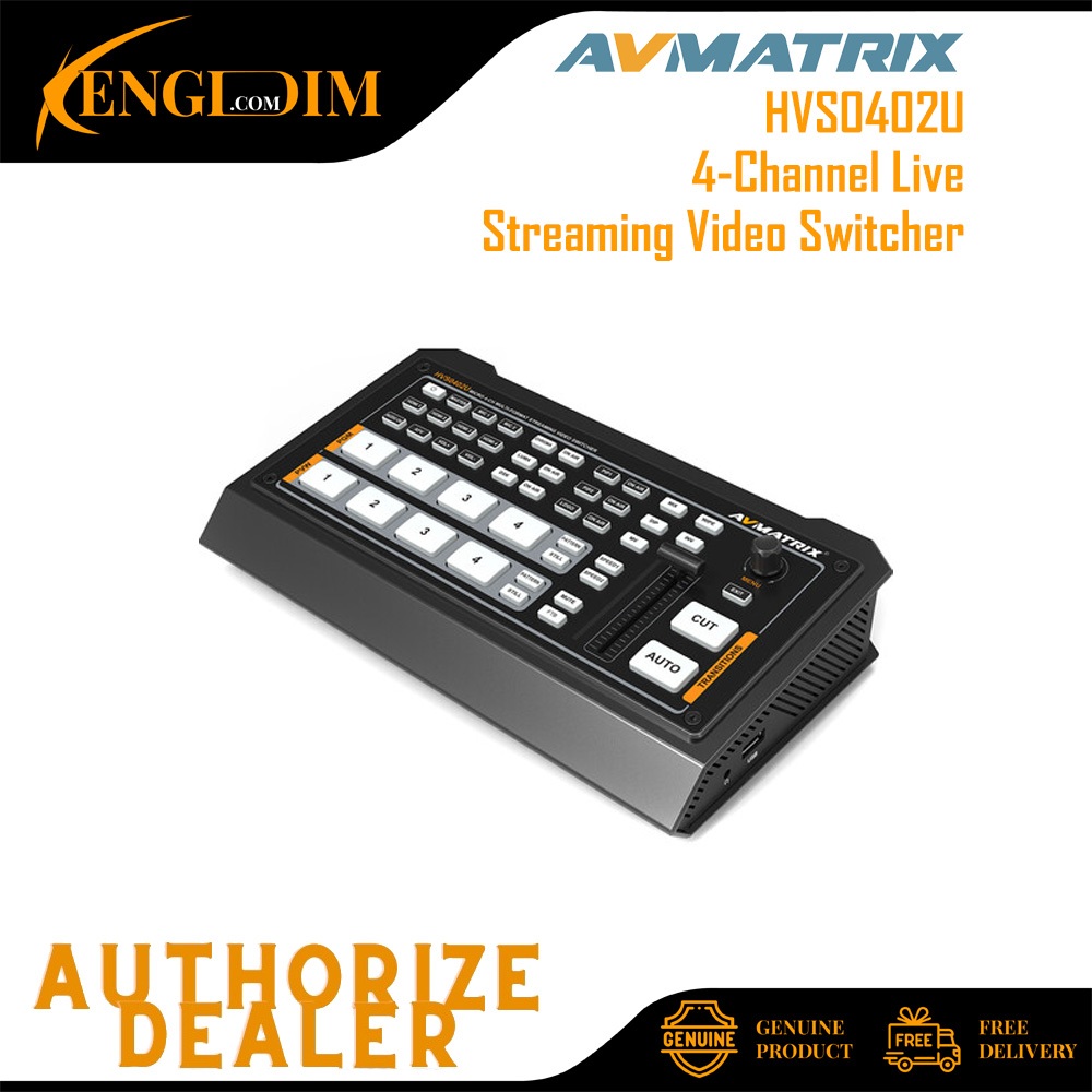 AVMATRIX HVS0402U ตัวสลับวิดีโอสตรีมมิ่งสด 4 ช่อง