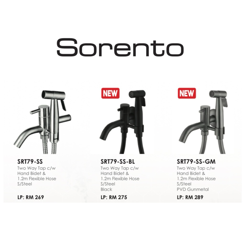 SOLDITO BIDET สแตนเลส 304 TWO WAYS BIDET SRT79SS/BLACK/GUNMETAL