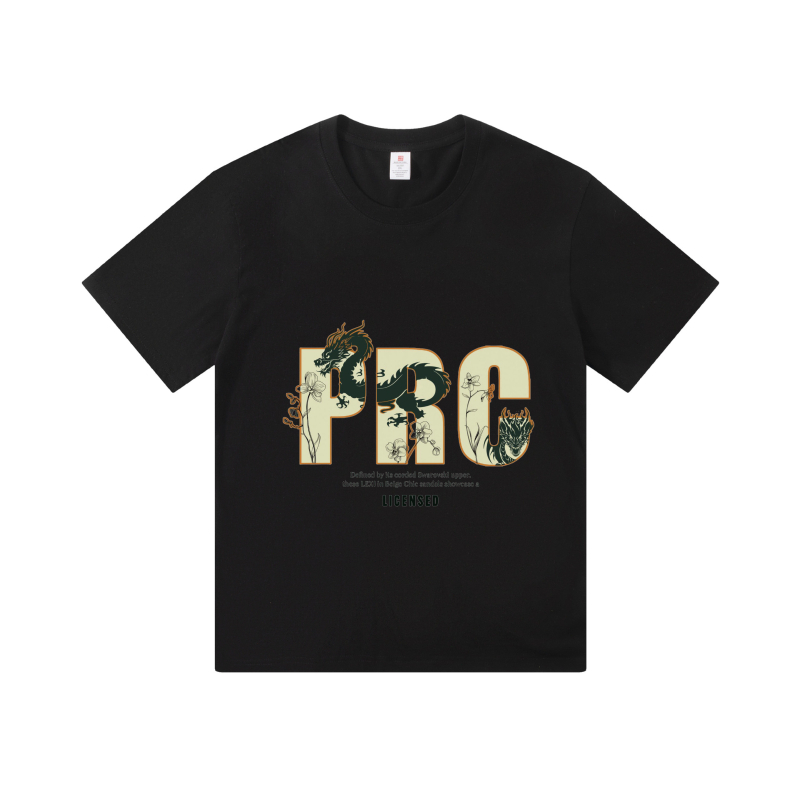 PRC Graphic Tee, ฤดูร้อนแขนสั้นเสื้อยืดผู้ชาย Heavyweight Cotton 24s 100% Cotton 240gsm