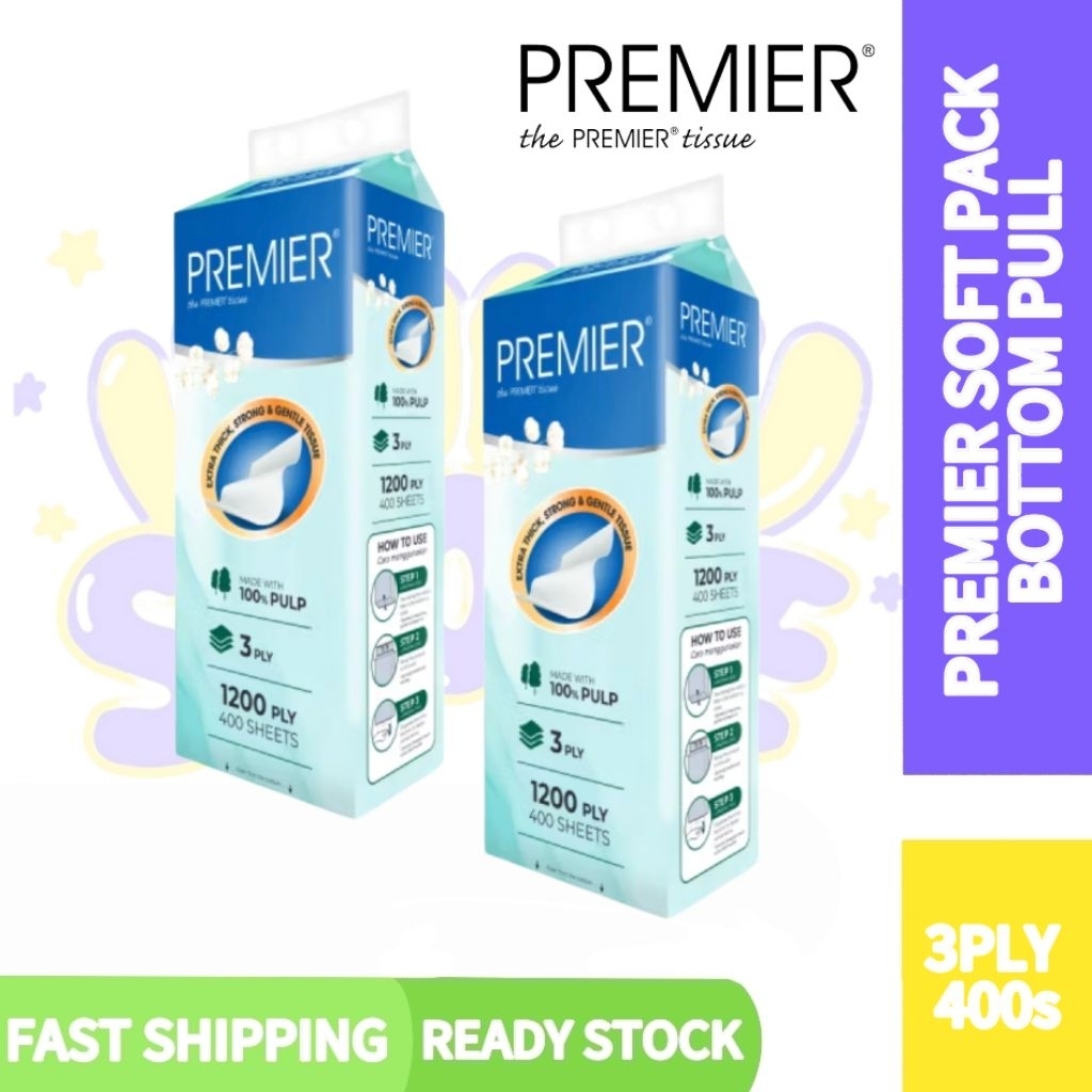 PREMIER SOFT PACK BOTTOM PULL 3PLY 400SHEETS