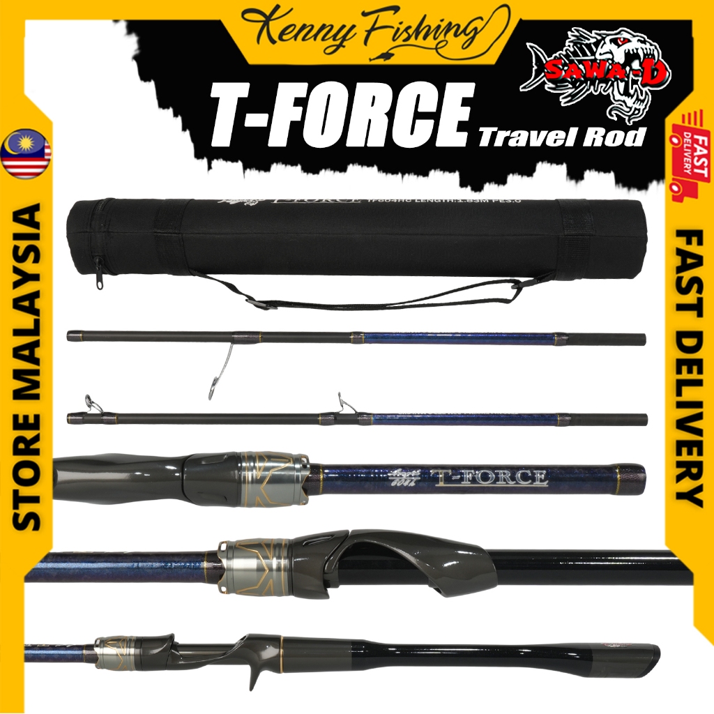 SAWA-D T-FORCE TRAVEL SPINNING / BAITCASTING (BC) FISHING ROD SAWA D T FORCE