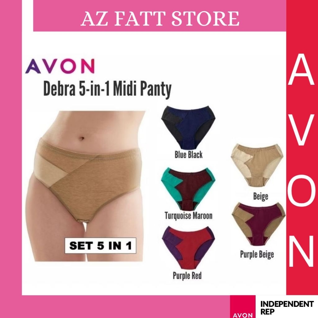 AV ON PANTY - Debra 5in1 Midi Panty Pack - SET 5IN1 (S/M/L/XL)