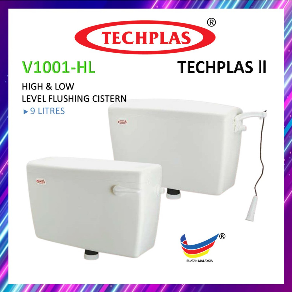 Techplas 9 ลิตร 1001 ระดับต่ําและห้องน้ําระดับสูง Cistern / 9 ลิตรนั่งและโค้งห้องน้ําถังปั๊มห้องน้ํา