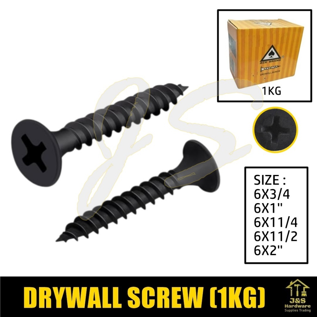ACE Drywall Screw. สกรู Drywall 1 กก. ตะปูผนังแห้งเหล็กคาร์บอน