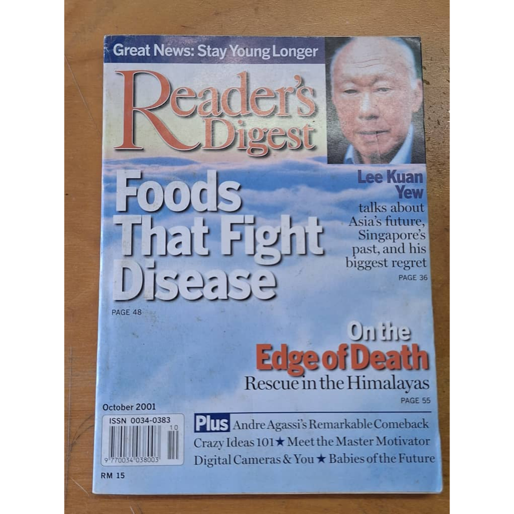 Majalah lama / นิตยสารเก่า /  书 - Reader Digest Oktober 2001 – Lee Kuan Yew 李光