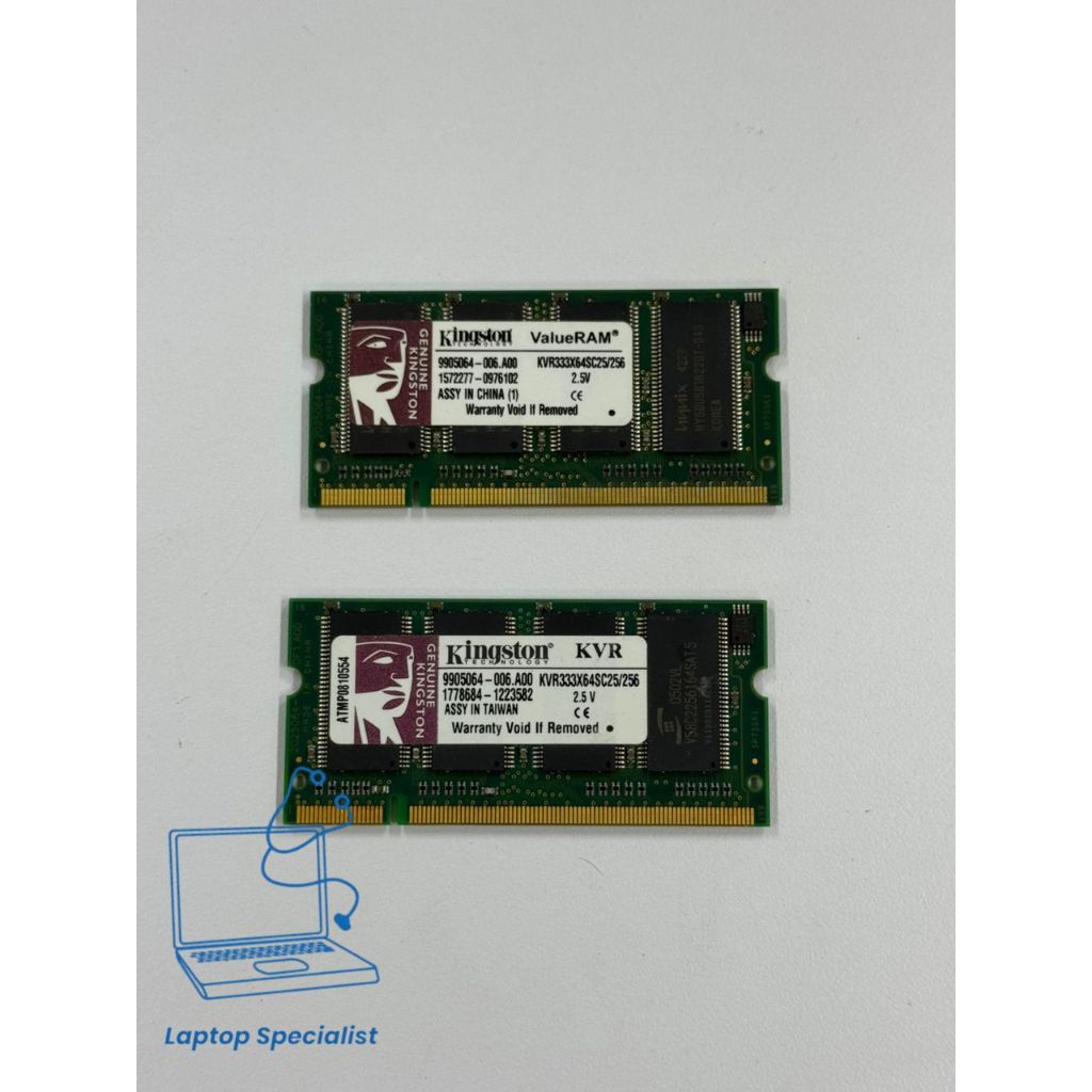 Kingston 256MB DDR‐333 PC-2700S SO-DIMM RAM KVR333X64SC25/256