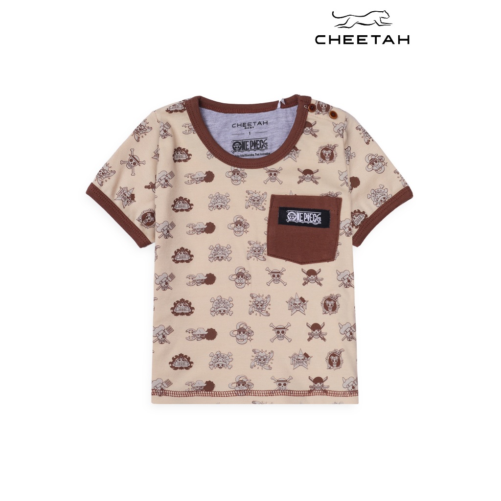 Cheetah Baby Boy One Piece Baby Boy Short Sleeve Full Print Shirt - CBB-9668
