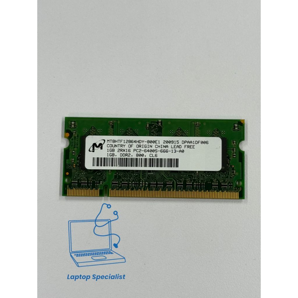 ไมครอน 1GB 2Rx16 PC2-6400S-666-13-A0 MT8HTF12864HDY-800E1 แล็ปท็อป RAM
