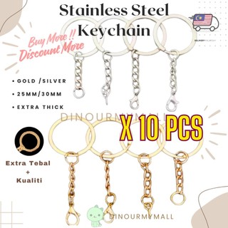𝐑𝐄𝐀𝐃𝐘 𝐒𝐓𝐎𝐂𝐊 10 Pcs HIGH Quality D.I.Y Keychain Ring Flat Head Quality Keychain 羊角钉圆圈龙虾扣钥匙扣钥匙圈 7687