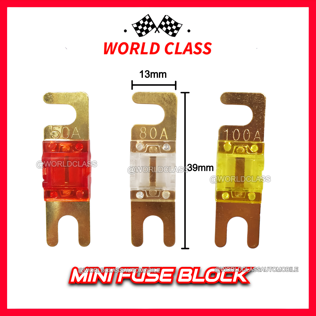 รถเสียง FUSE 50A/ 80A/ 100A MINI FUSE BLOCK HOLDER อุปกรณ์เสริม
