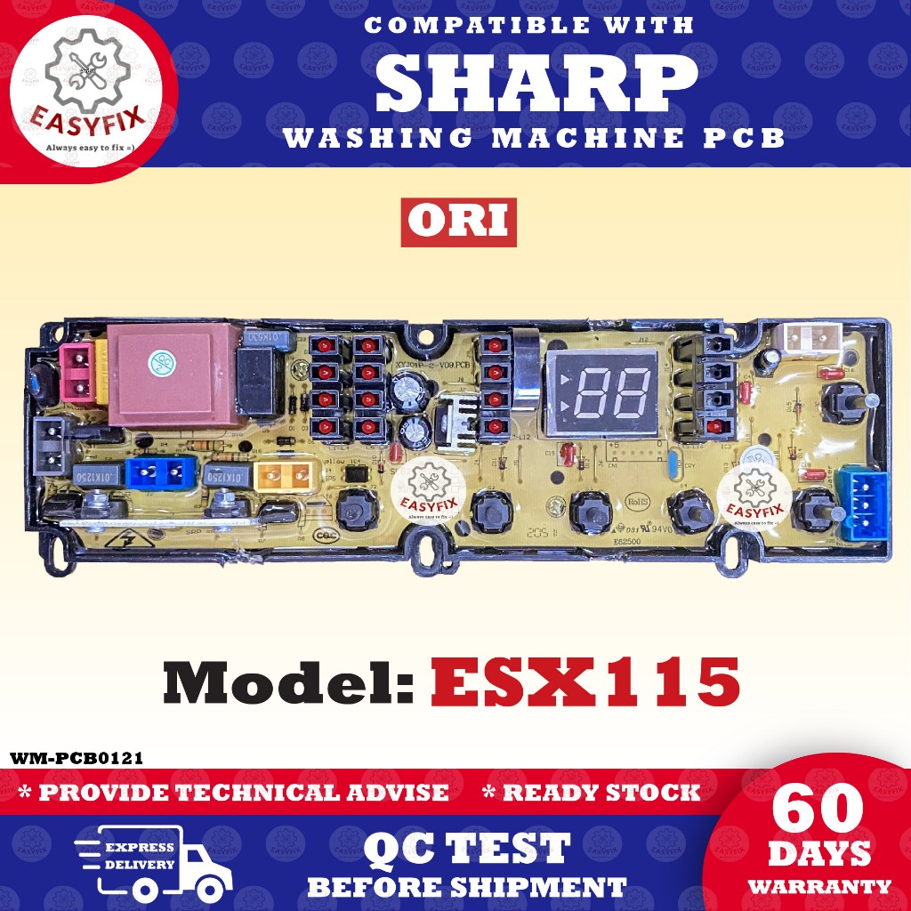 COMPATIBLE SHARP ESX115 พร้อมตัวควบคุมเครื่องซักผ้า / บอร์ดแผง PCB Mlz3 /